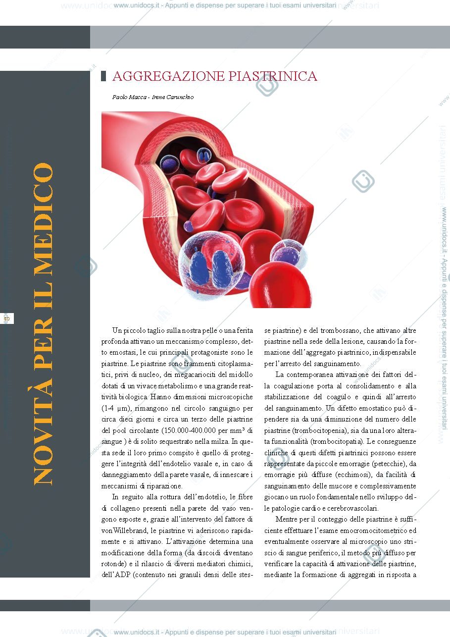 Anteprima pagina 1 — AGGREGAZIONE-PIASTRINICA