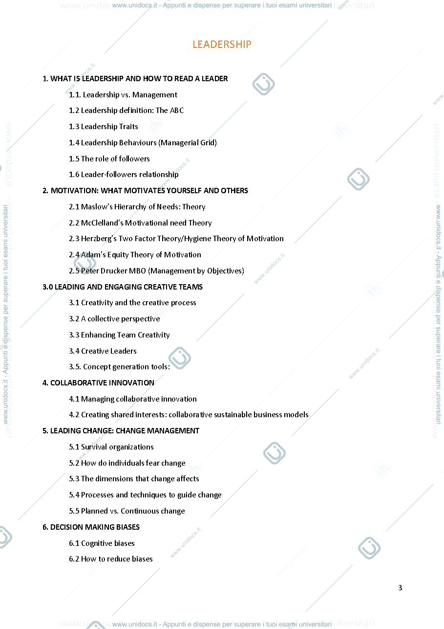 Anteprima pagina 3 — Leadership and Innovation-Notes-Exam