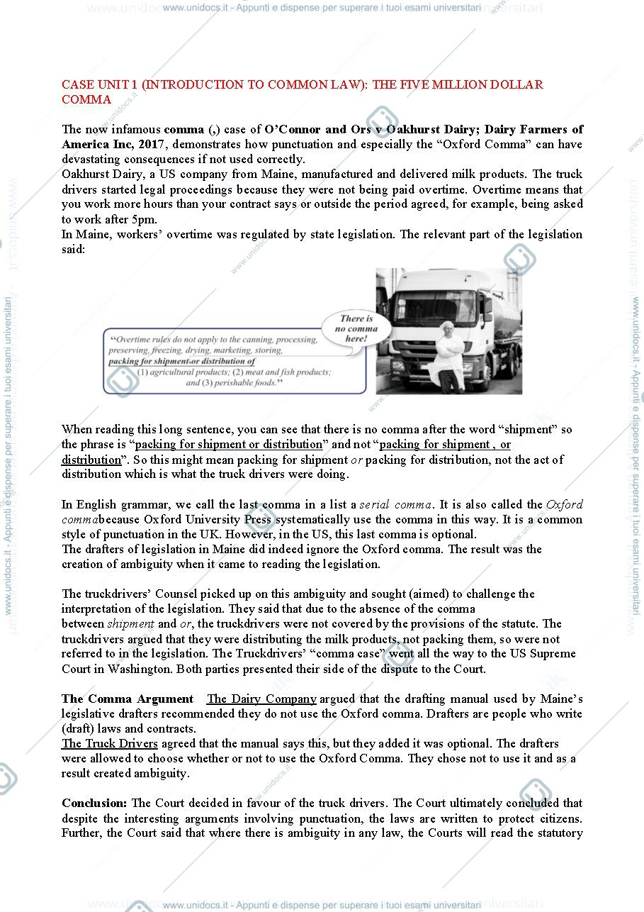 Anteprima pagina 1 — Legal English cases