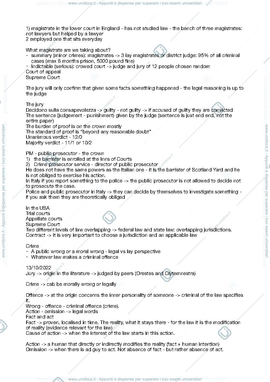 Anteprima pagina 1 — Notes Legal English 