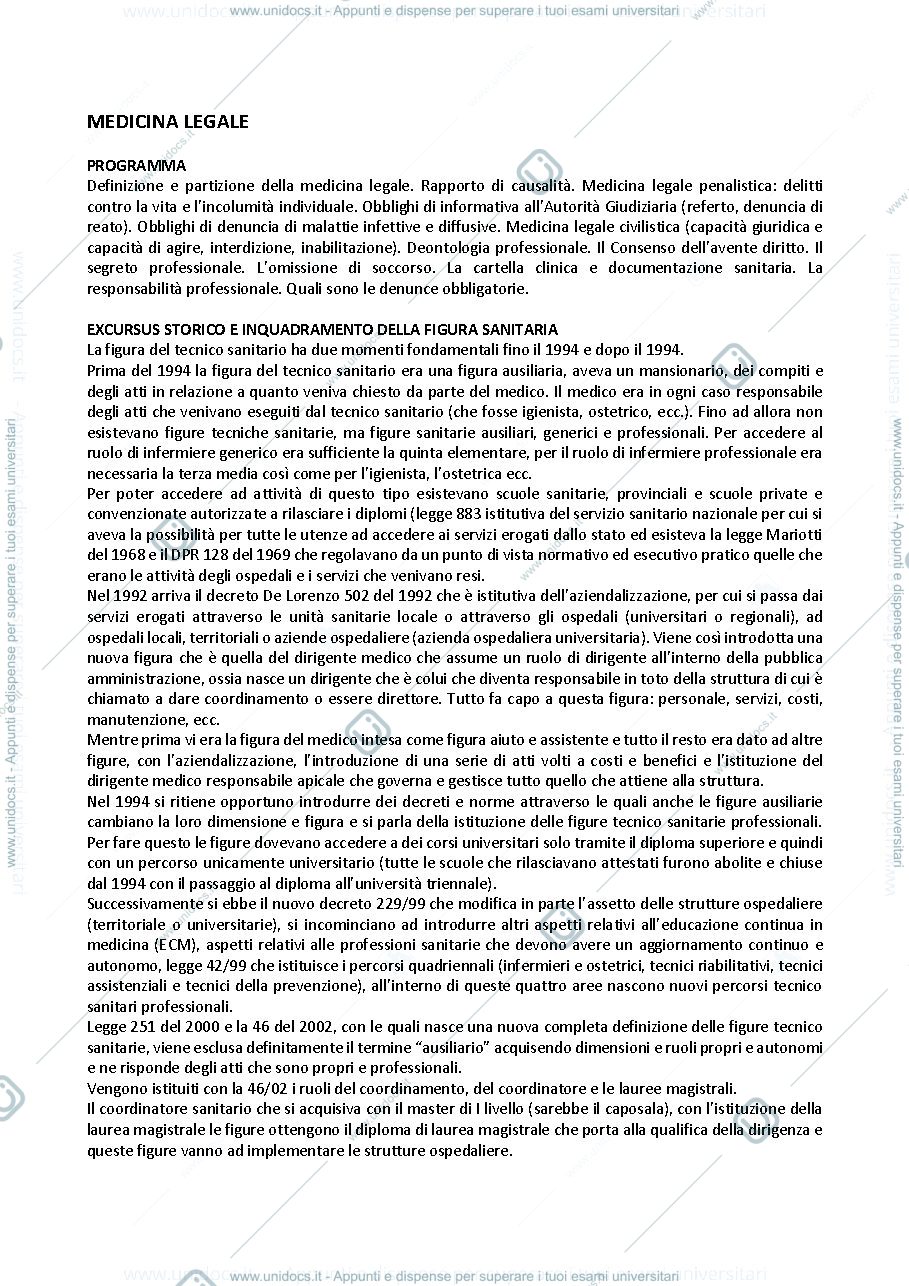 Anteprima pagina 1 — Medicina Legale