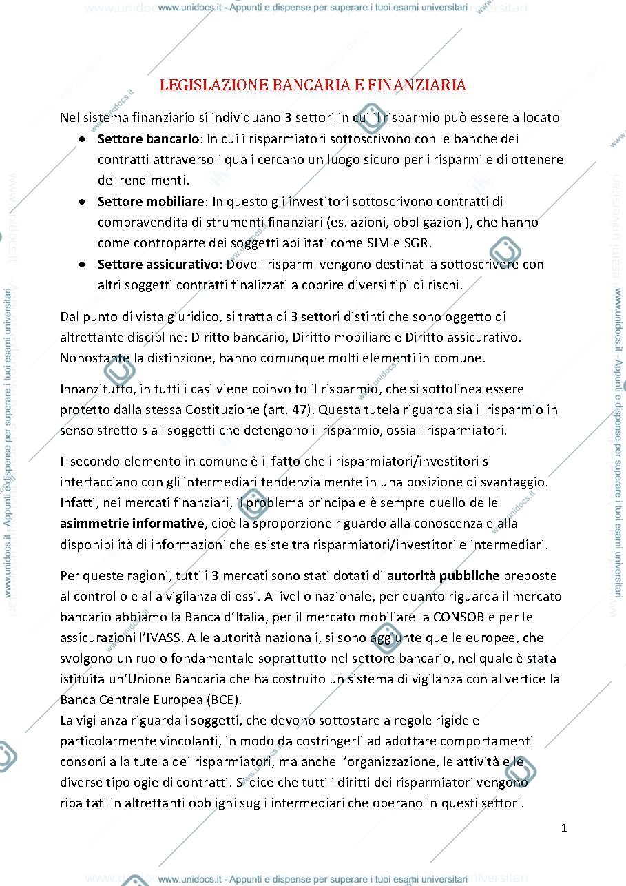 Anteprima pagina 1 — Legislazione bancaria