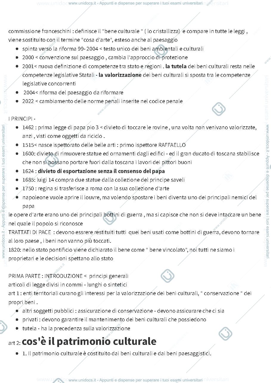 Anteprima pagina 2 — Legislazione dei beni culturali 