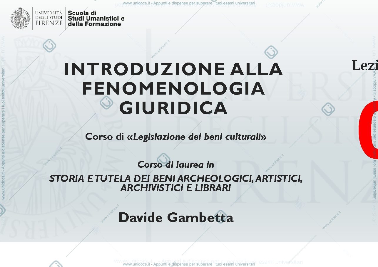 Anteprima pagina 1 — Legislazione dei beni culturali