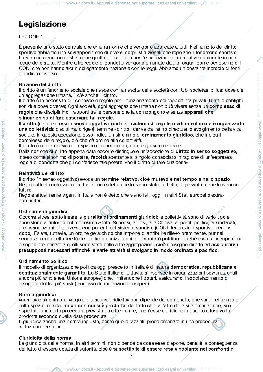 Anteprima pagina 1 — legislazione 