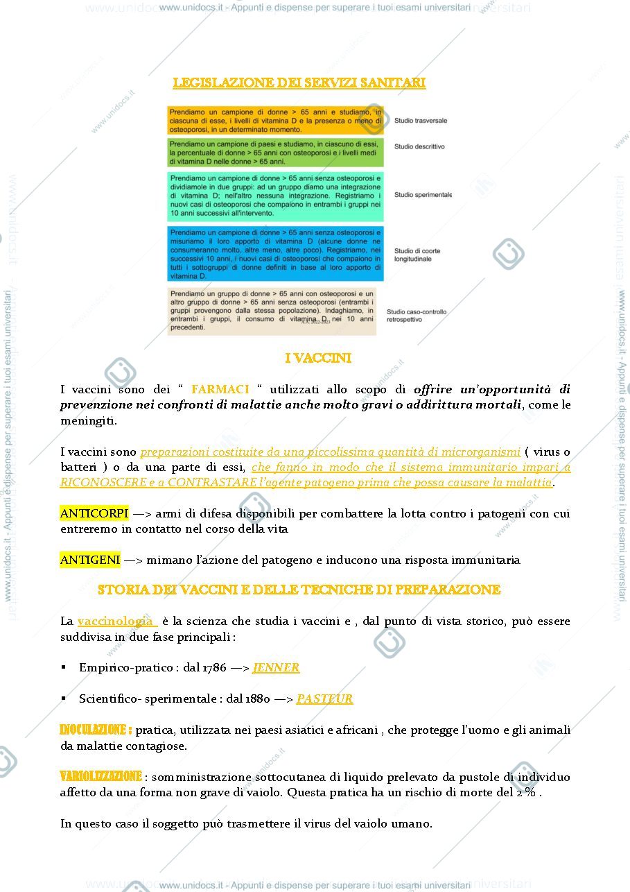 Anteprima pagina 1 — LEGISLAZIONE ED ORGANIZZAZIONE DEI SERVIZI SANITARI 