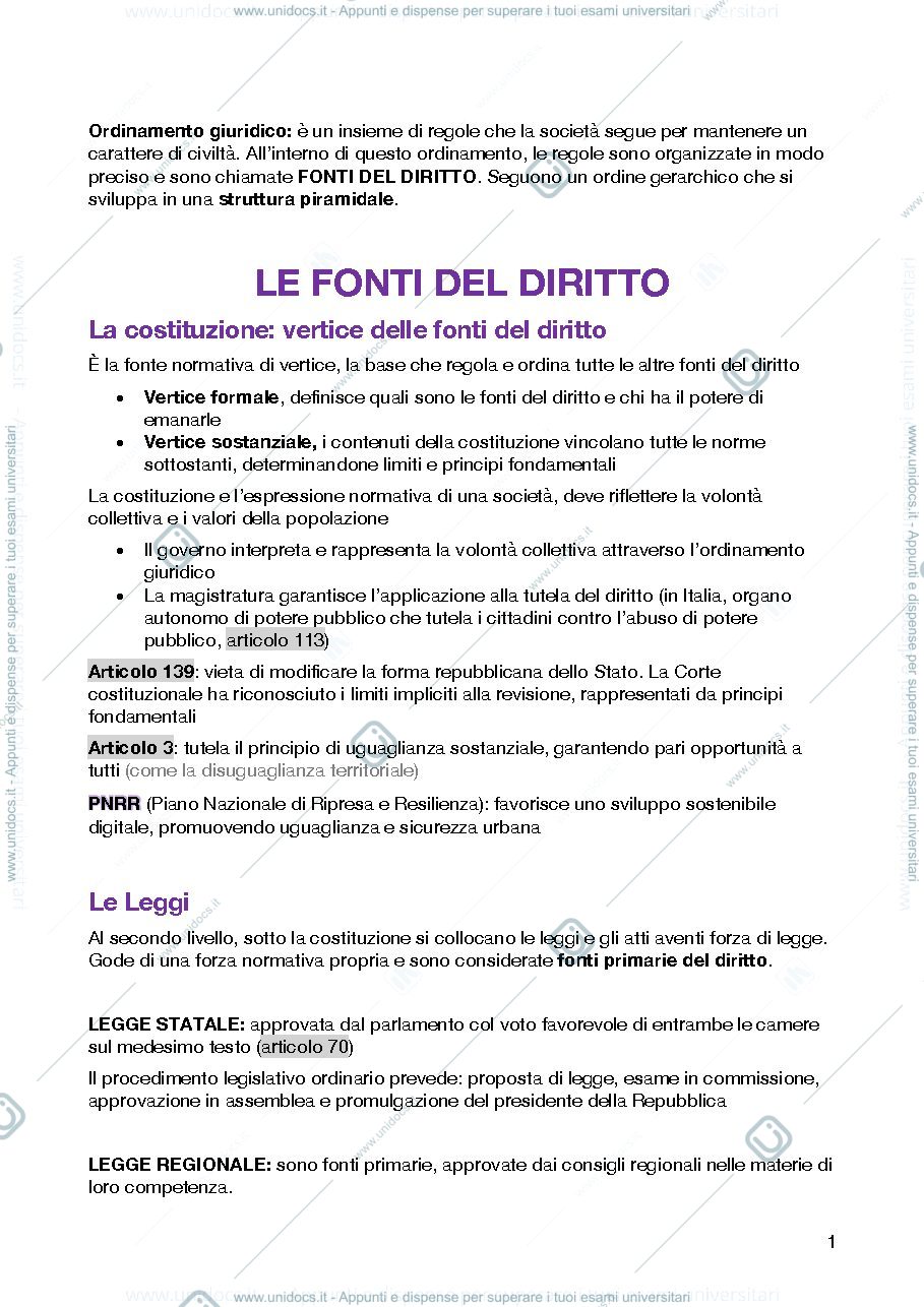 Anteprima pagina 1 — riassunto 