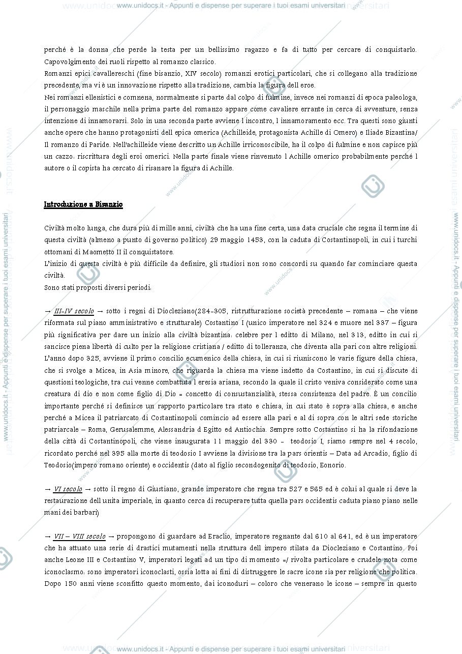 Anteprima pagina 3 — Appunti Unità 0 - Introduzione a Bisanzio