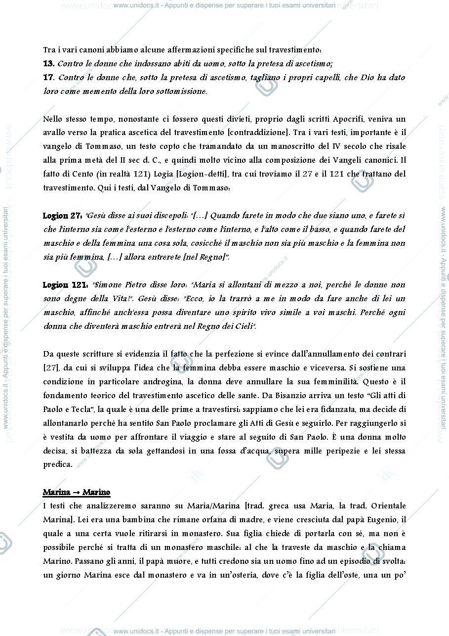 Anteprima pagina 2 — Appunti Lezioni Unità 3 Eroine e sante travestite