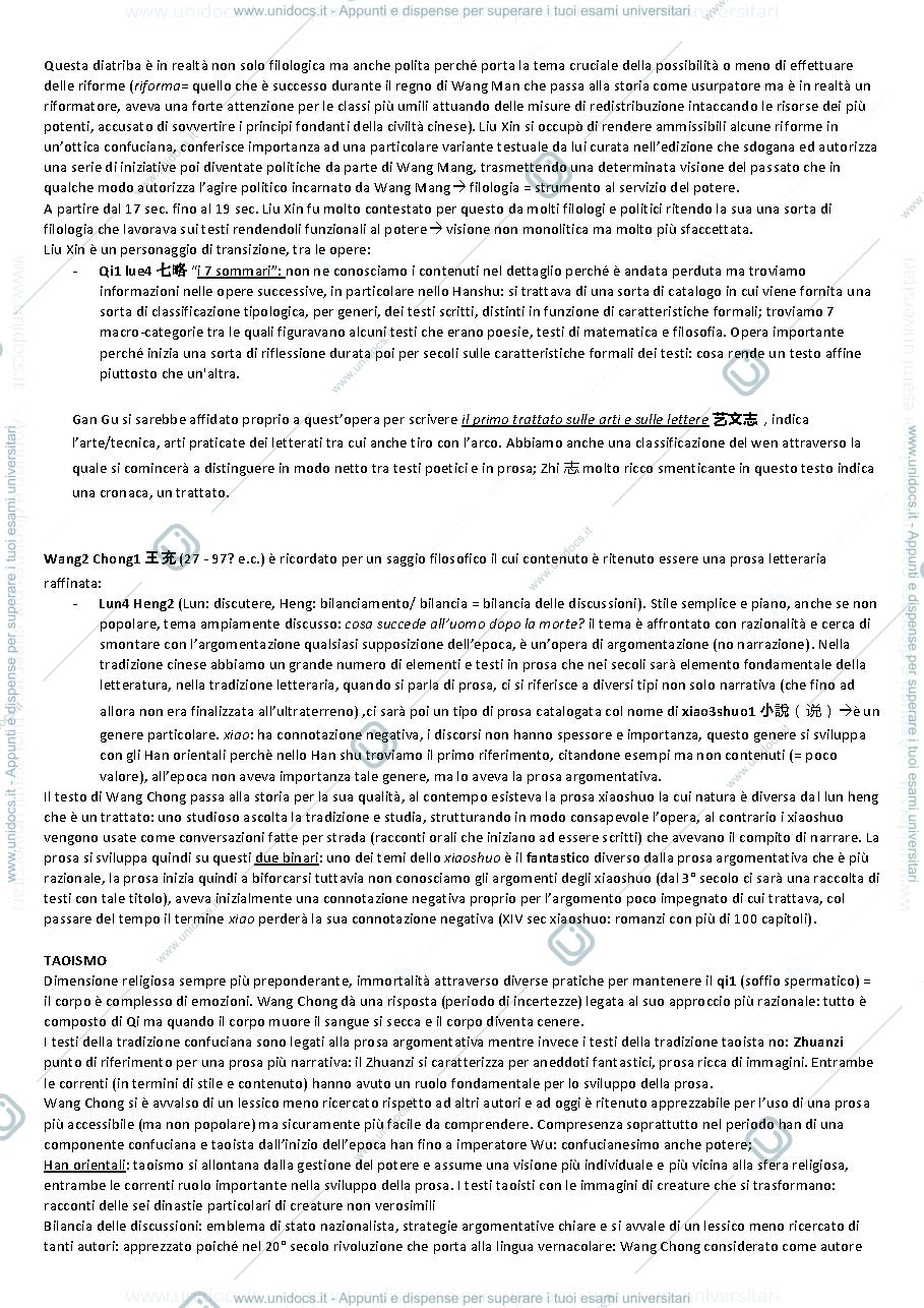 Anteprima pagina 2 — Letteratura cinese A 