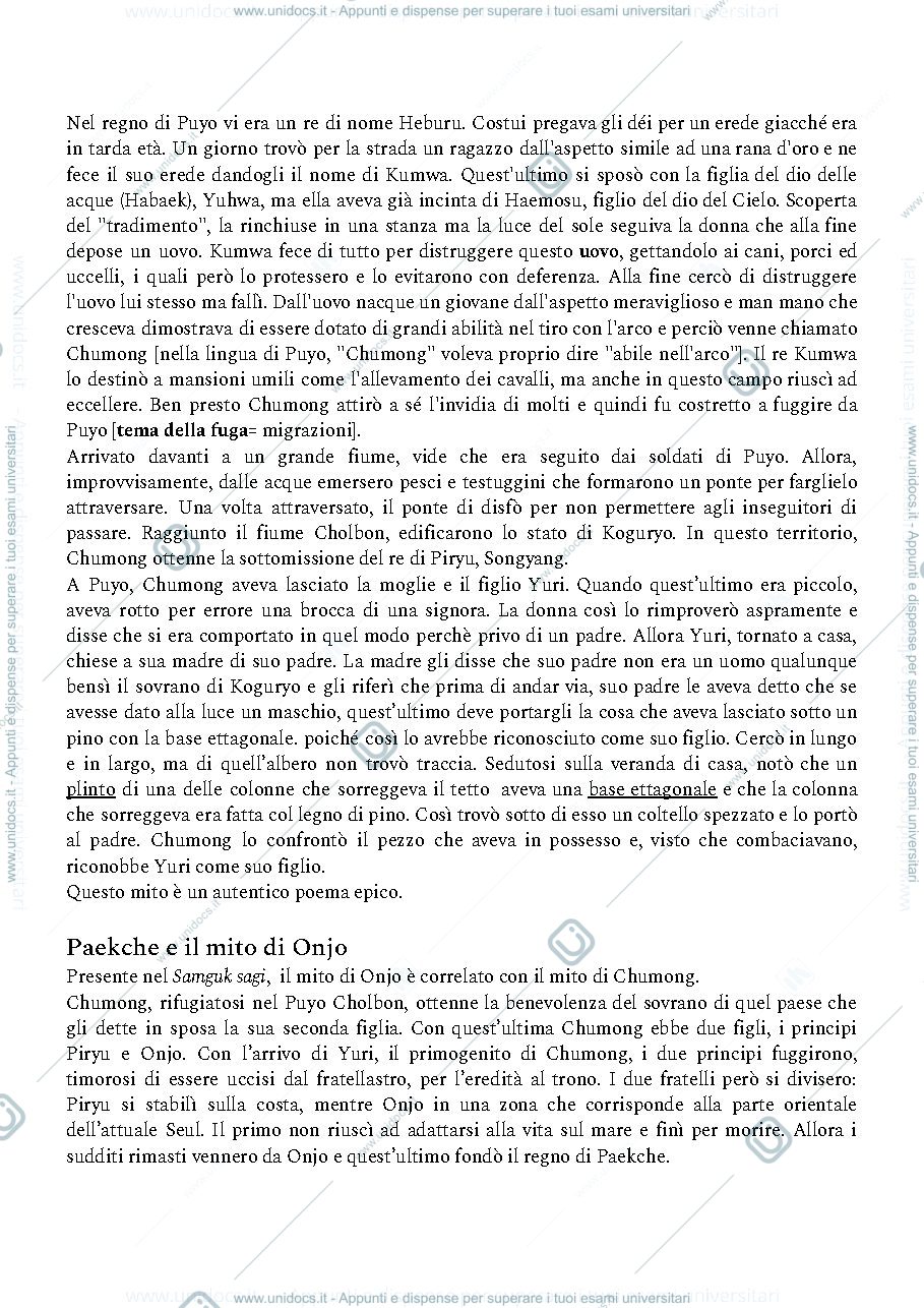 Anteprima pagina 2 — Appunti di Letteratura Coreana