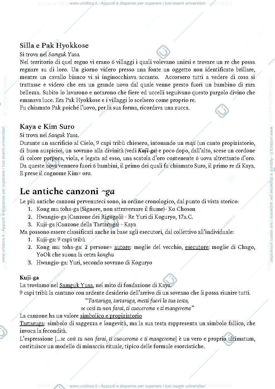 Anteprima pagina 3 — Appunti di Letteratura Coreana