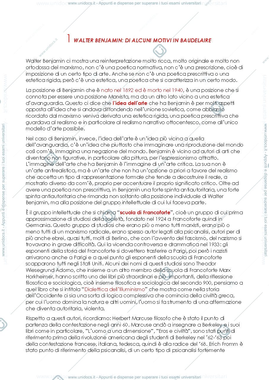 Anteprima pagina 1 — riassunto 'critica, letteratura e società'