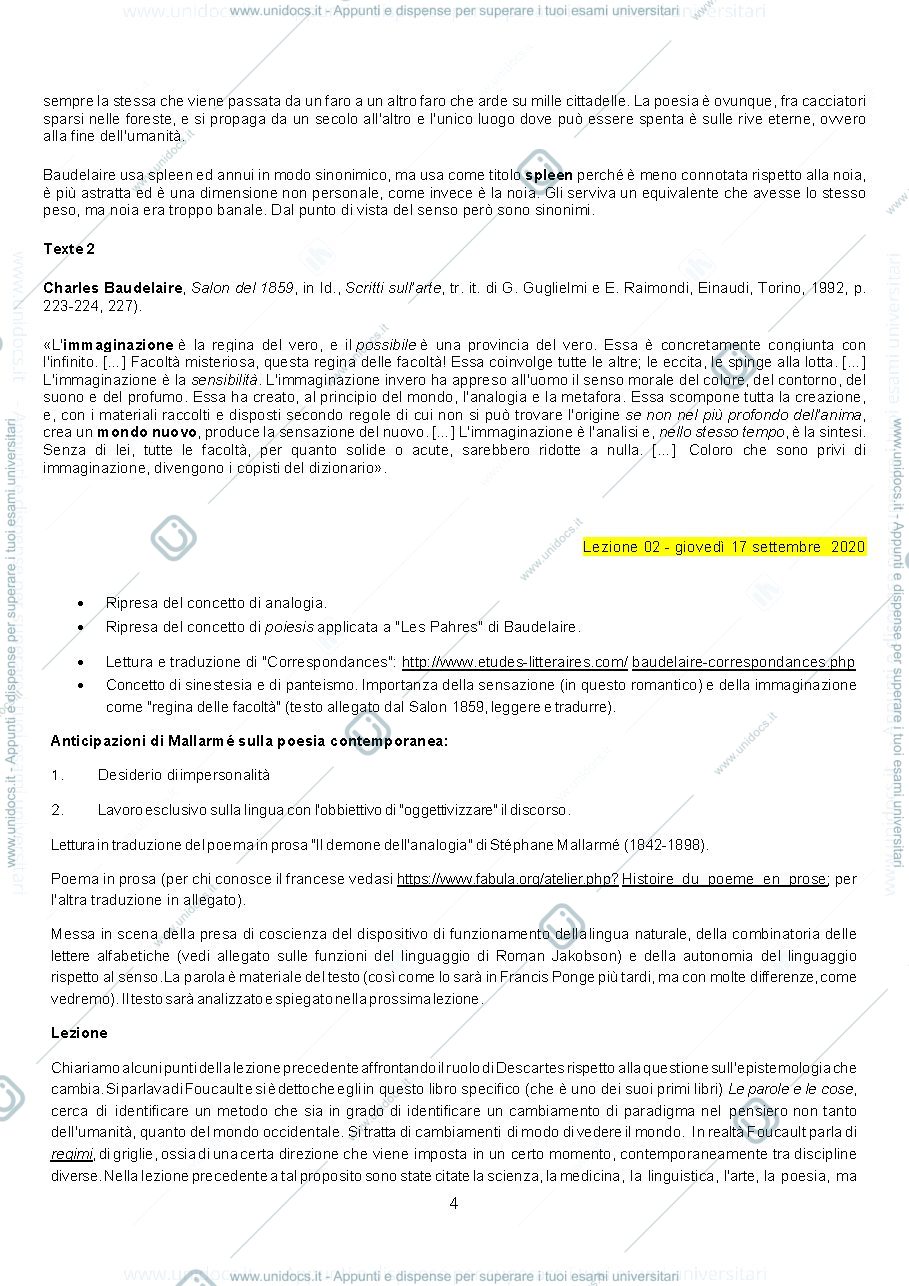 Anteprima pagina 4 — Letteratura francese contemporanea - prof. Riva
