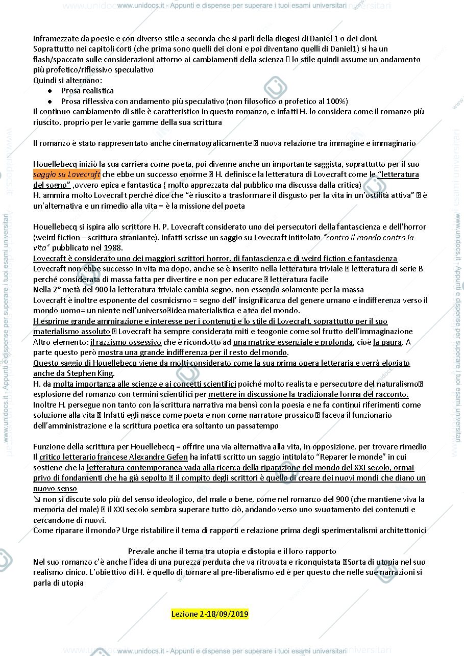 Anteprima pagina 2 — Letteratura francese contemporanea anno 2019/2020