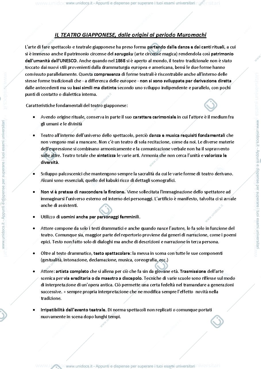 Anteprima pagina 1 — Il teatro Giapponese