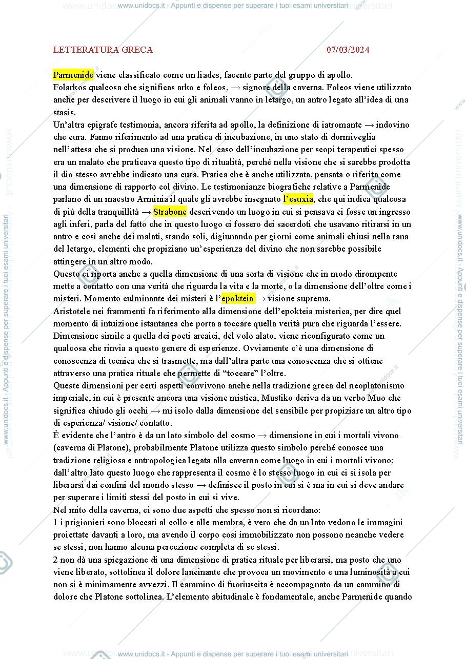 Anteprima pagina 1 — Corso letteratura greca 1 