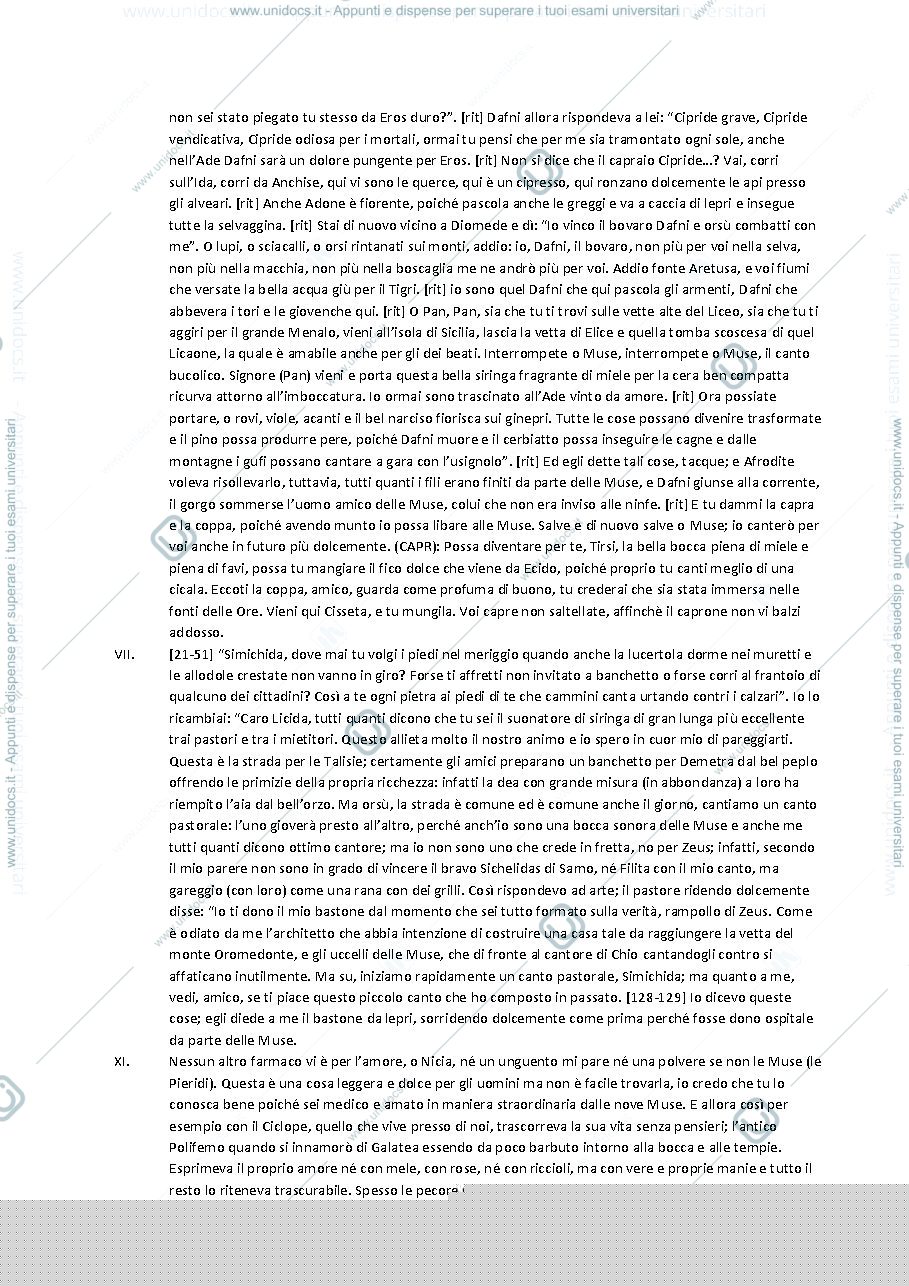 Anteprima pagina 2 — Traduzione idilli teocritei