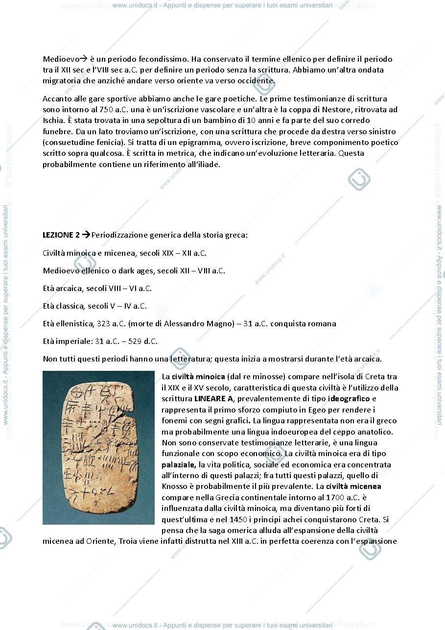 Anteprima pagina 3 — letteratura greca, appunti modulo A