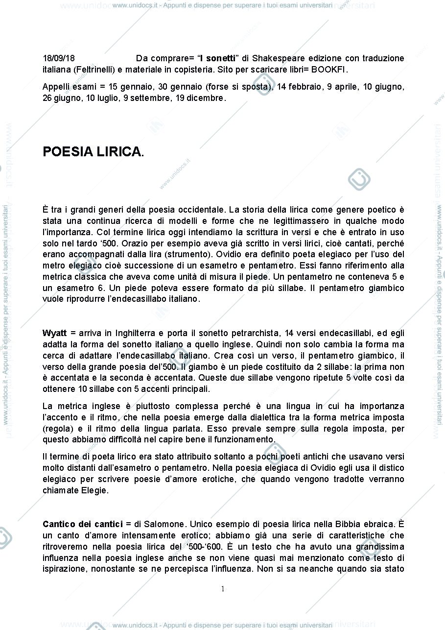 Anteprima pagina 1 — letteratura inglese di Palloti e Fantacini 