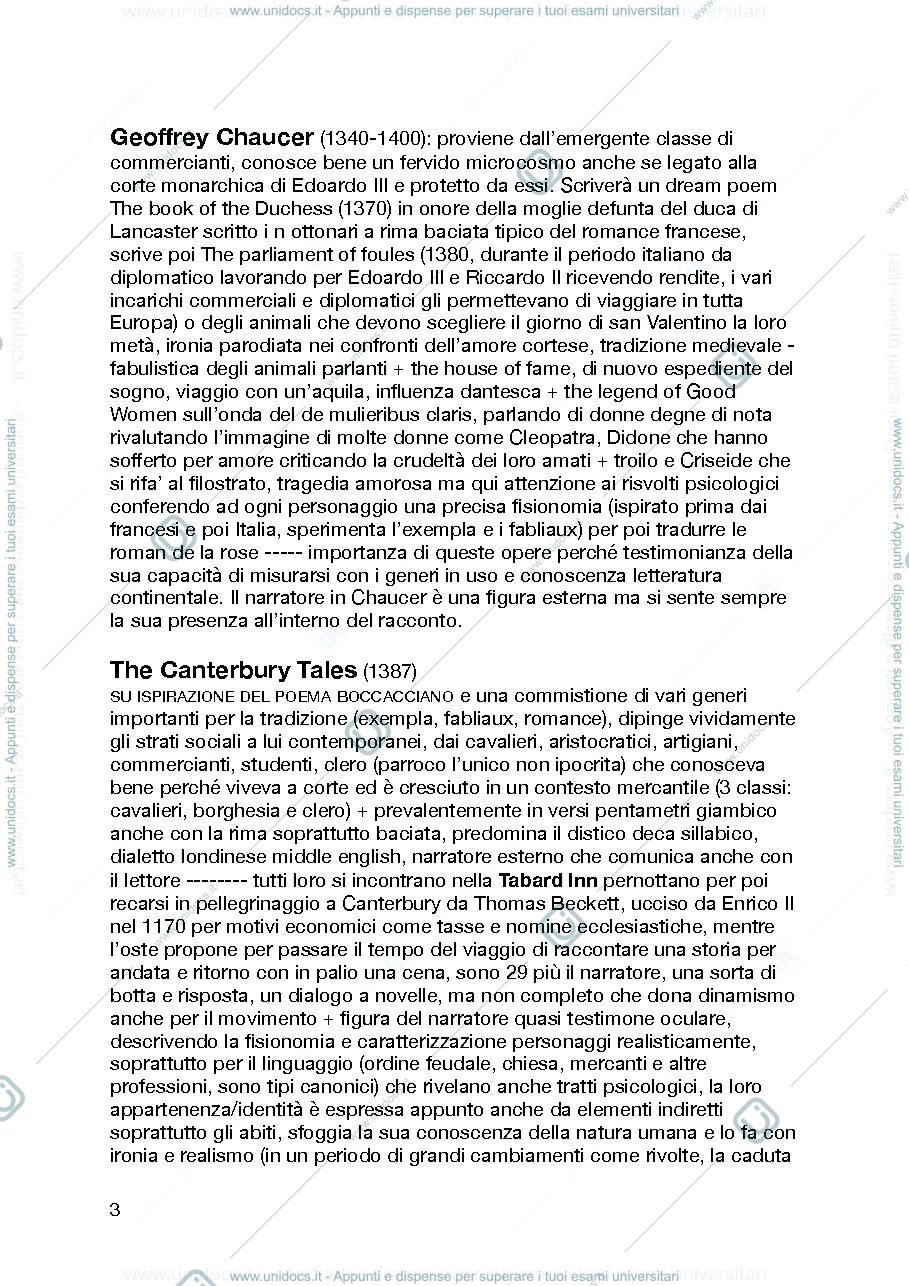 Anteprima pagina 3 — letteratura inglese 1
