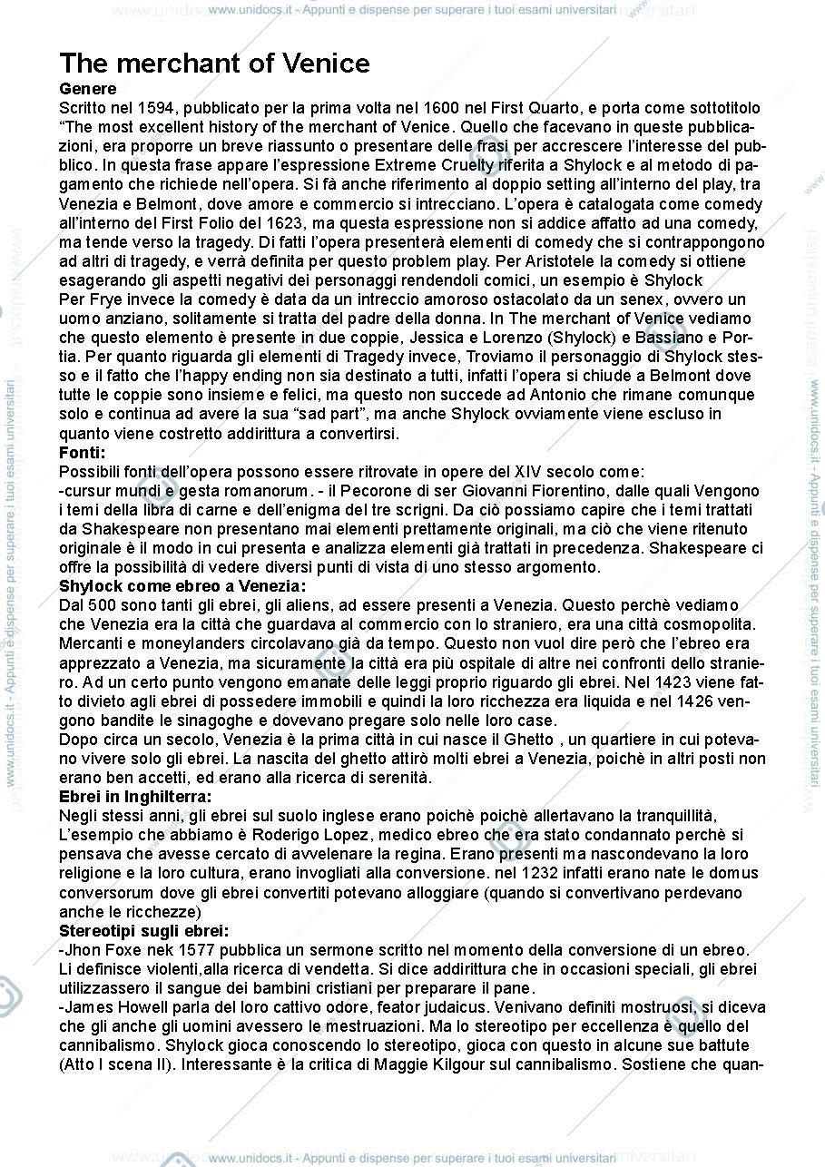 Anteprima pagina 1 — The merchant of Venice 