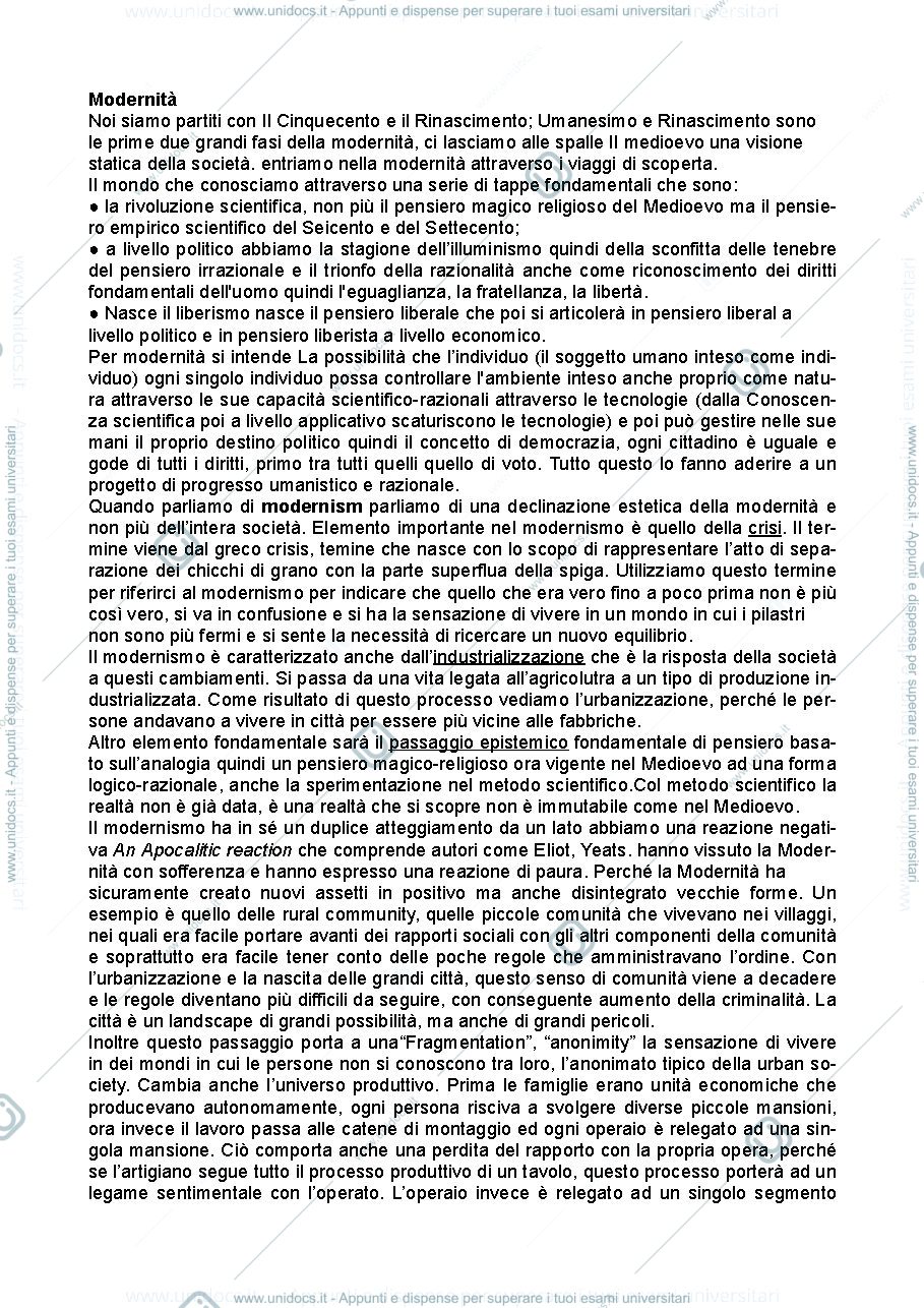 Anteprima pagina 1 — Modernismo