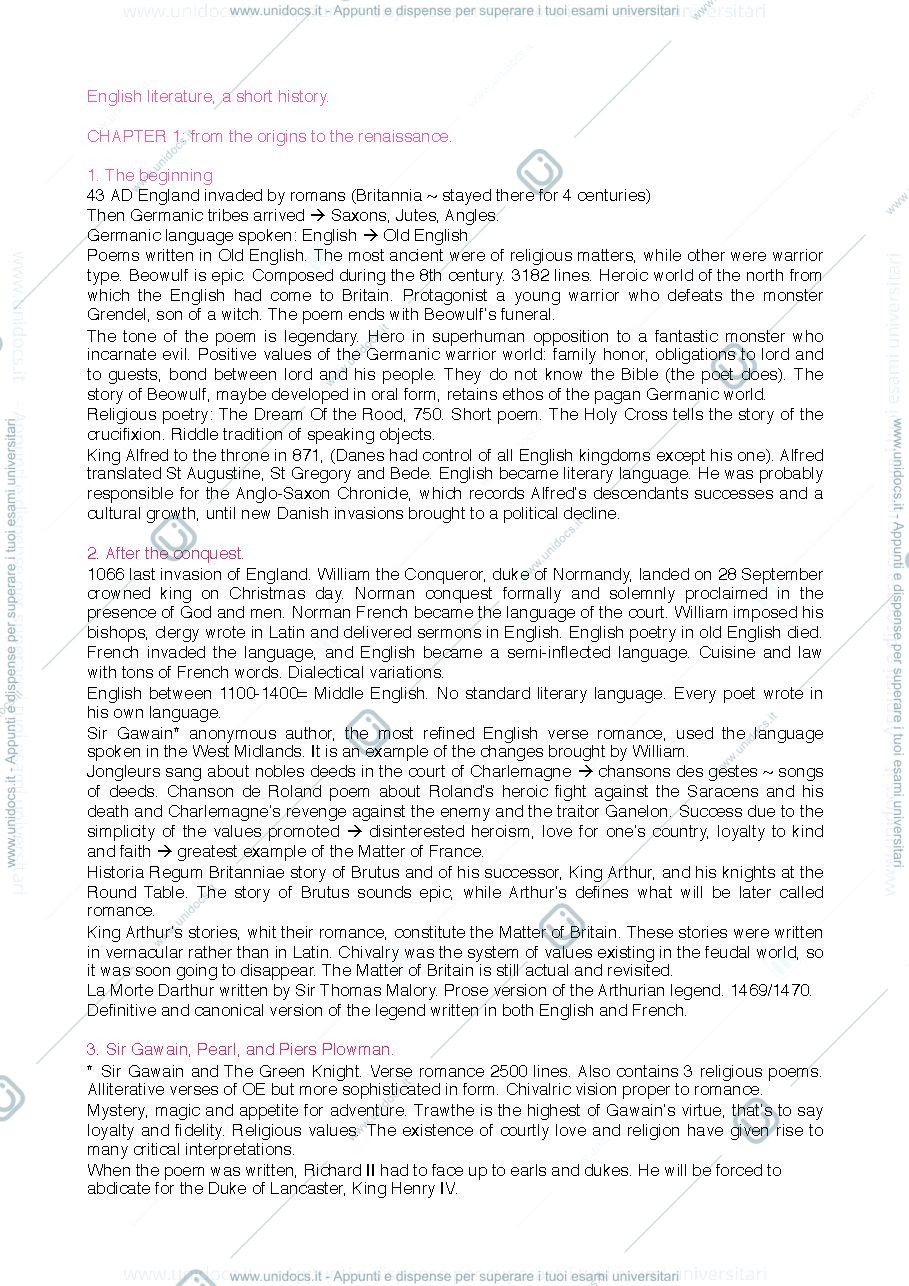 Anteprima pagina 1 — English literature, a short history.