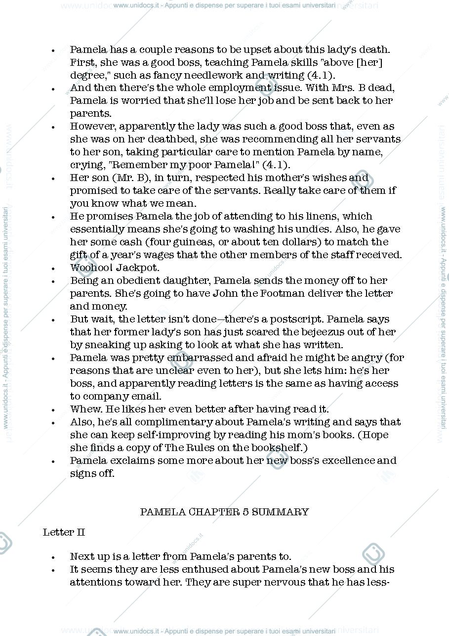 Anteprima pagina 2 — riassunto pamela