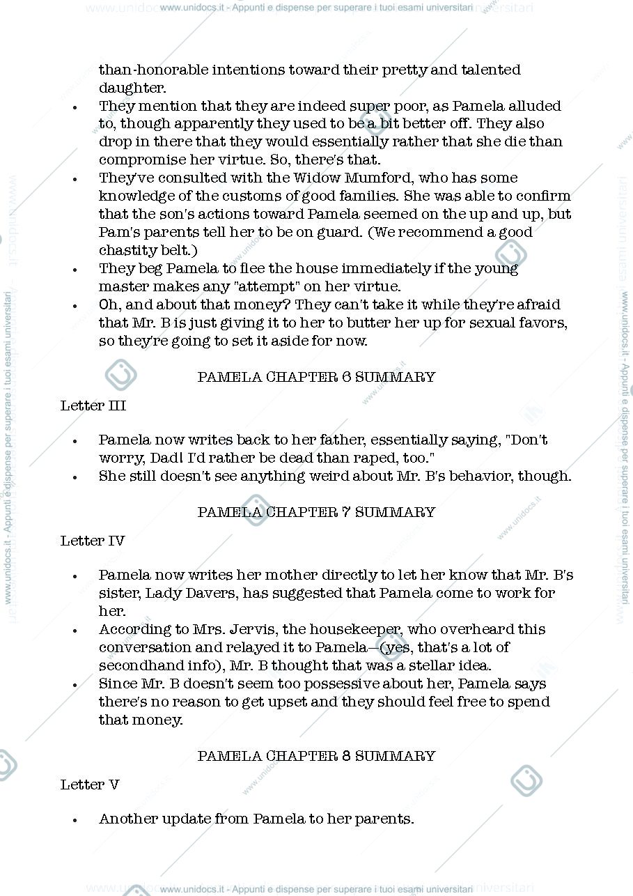 Anteprima pagina 3 — riassunto pamela