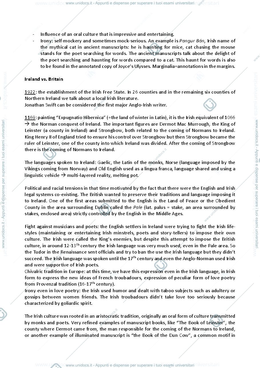 Anteprima pagina 2 — Anglo - Irish Literature