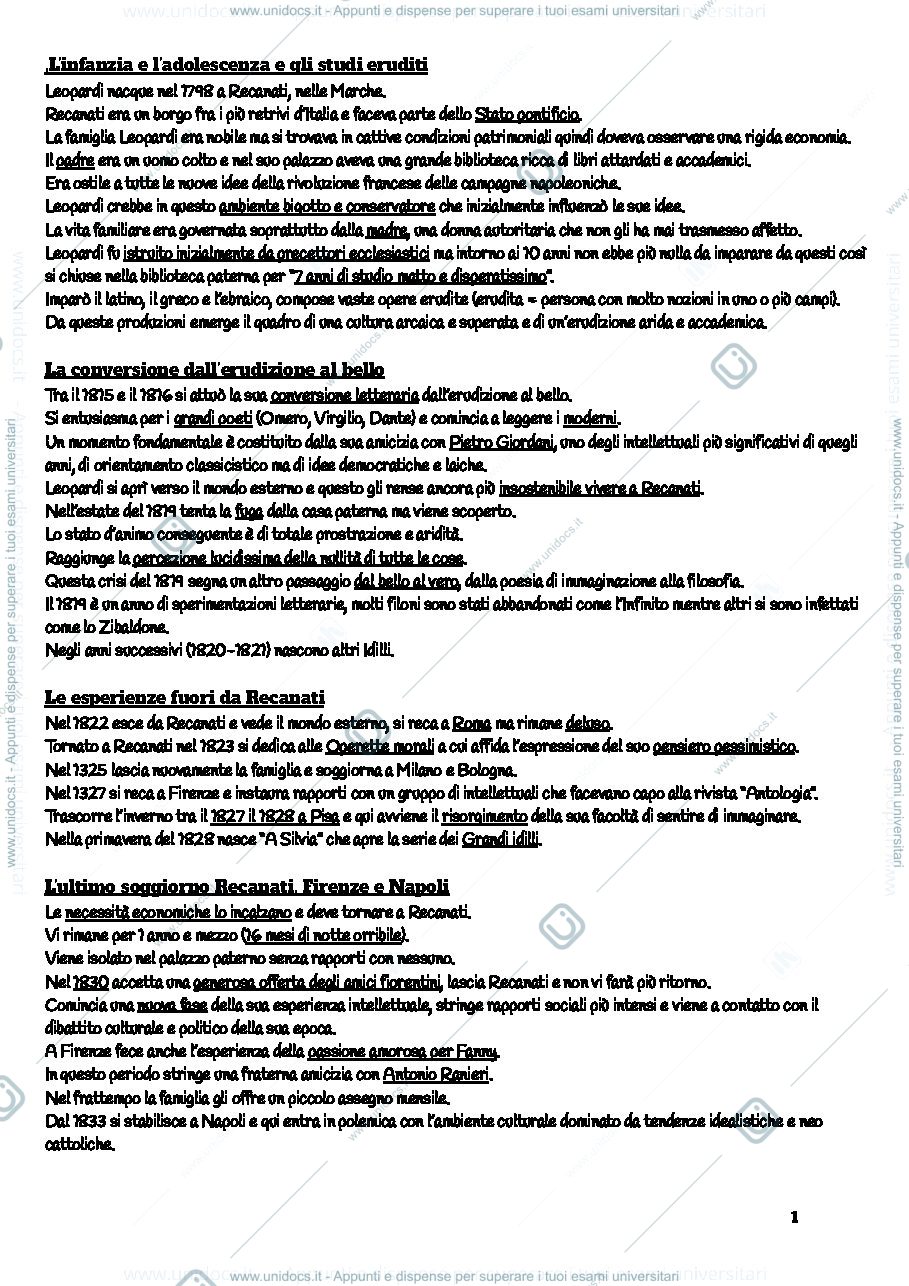 Anteprima pagina 1 — Leopardi