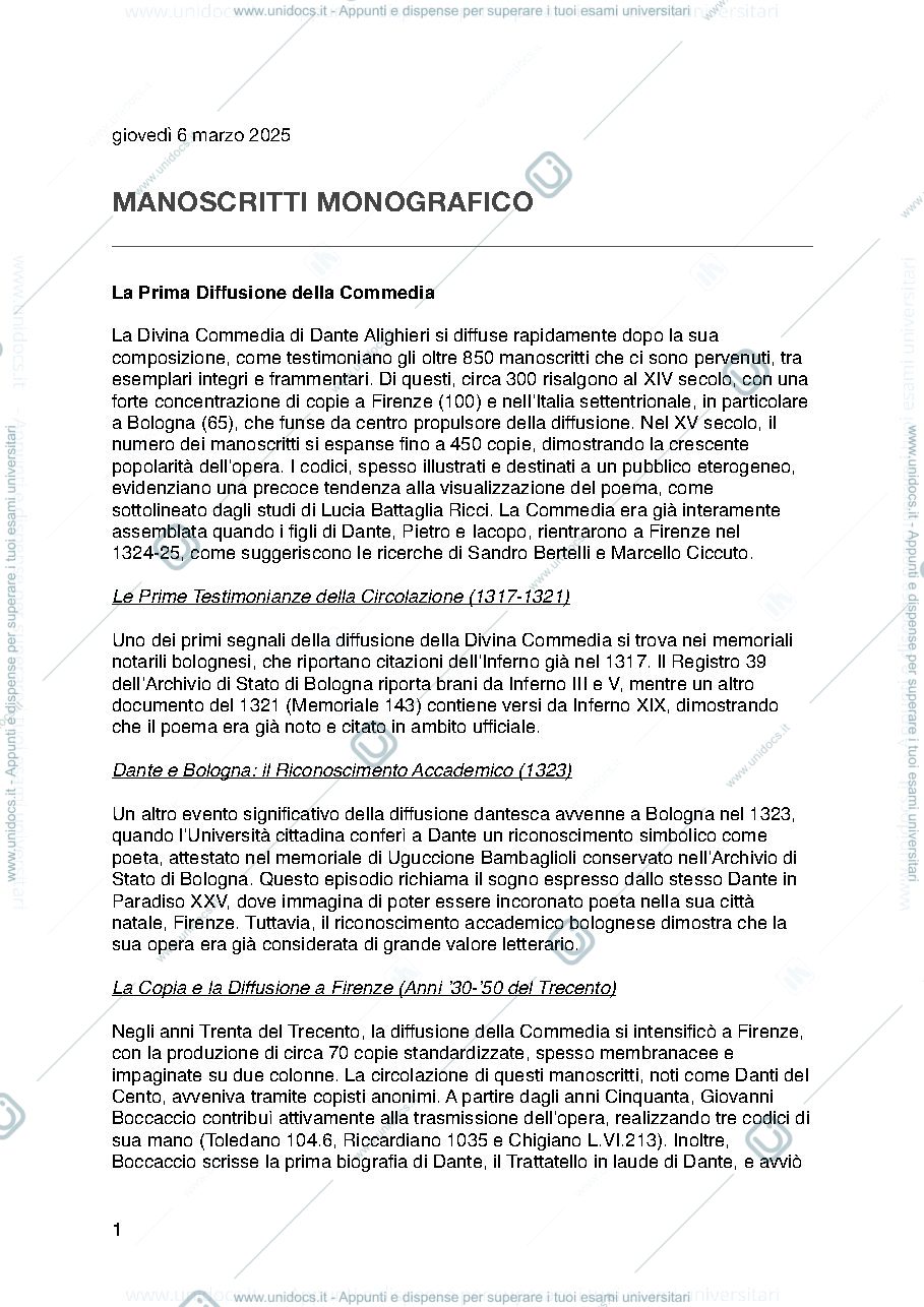 Anteprima pagina 1 — Monografico Manoscritto Nobili