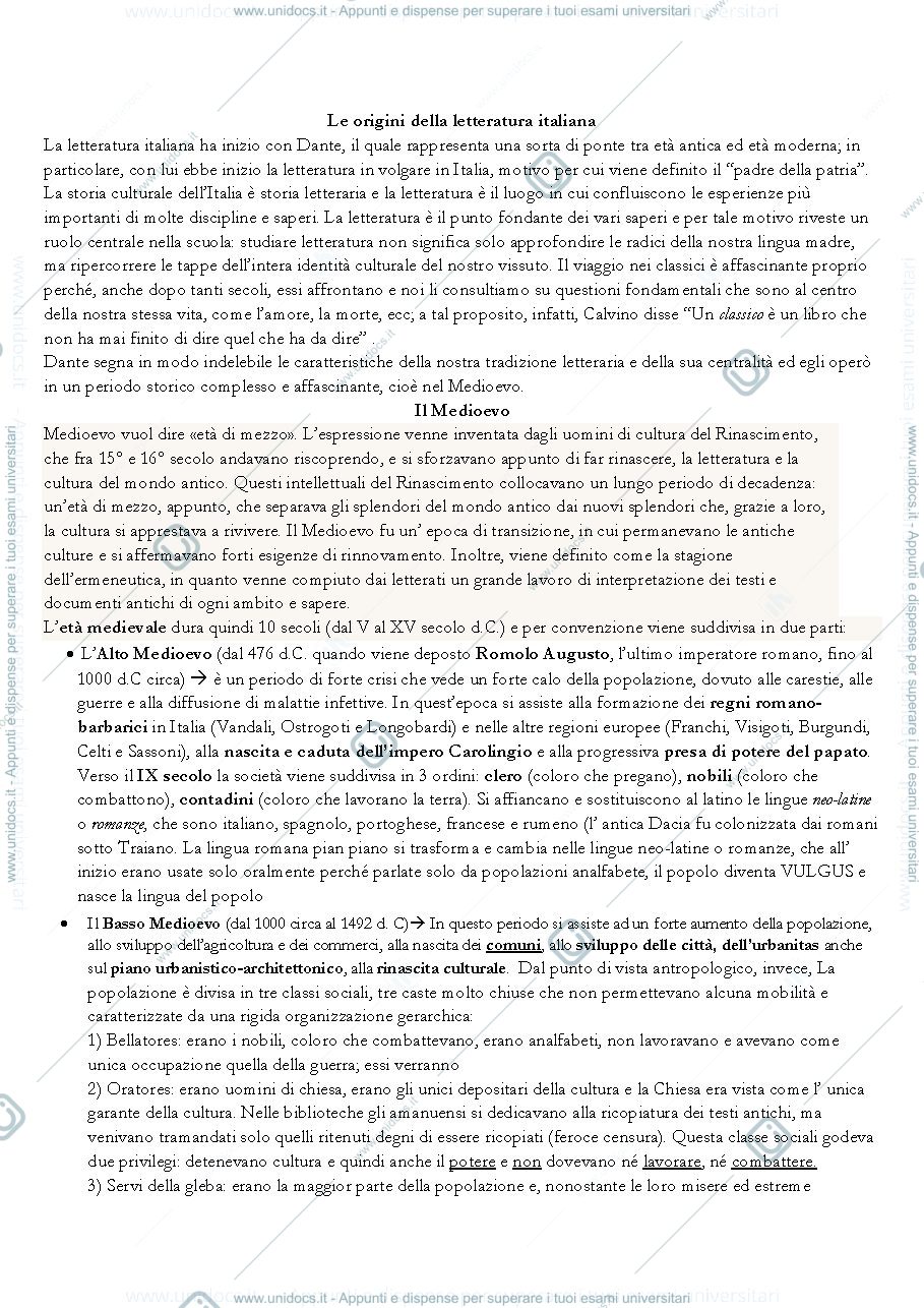 Anteprima pagina 1 — Letteratura italiana 00562