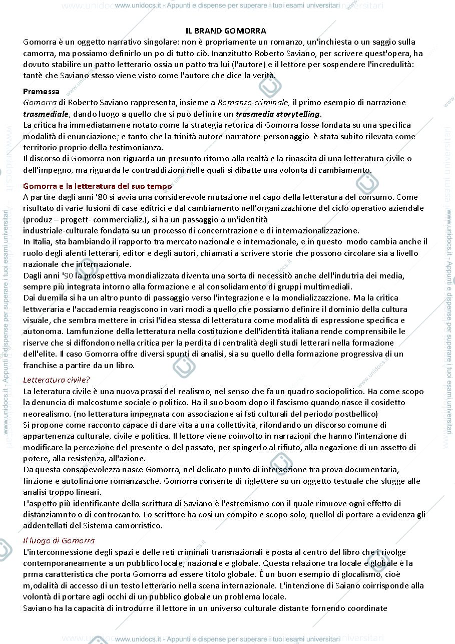 Anteprima pagina 1 — Il brand gomorra