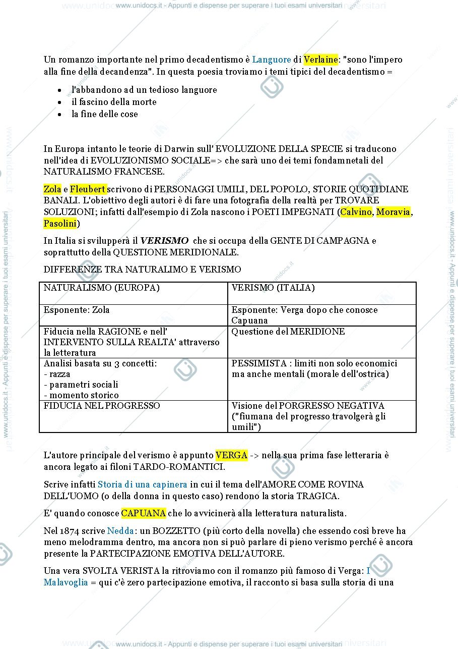 Anteprima pagina 2 — appunti di letteratura italiana contemporanea