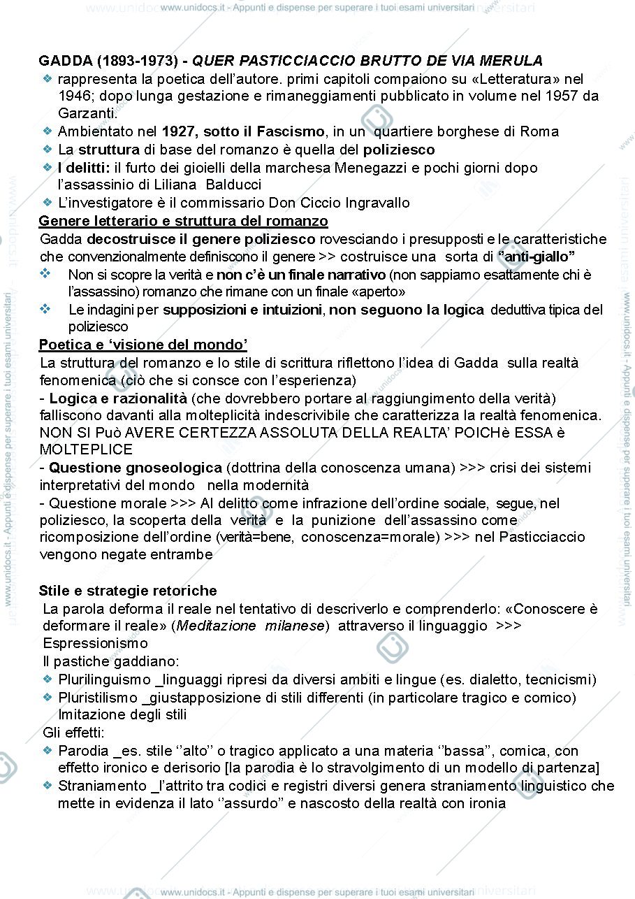 Anteprima pagina 1 — appunti letteratura