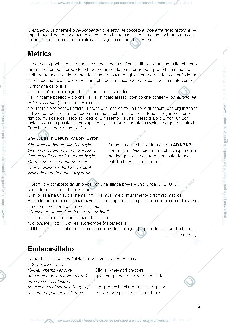 Anteprima pagina 2 — Appunti prima parte di letteratura italiana e 