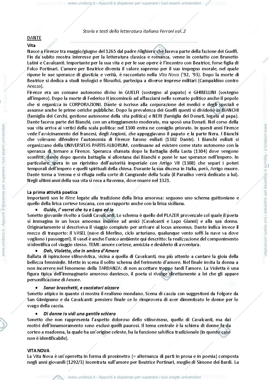 Anteprima pagina 1 — Ferroni, Storia e testi della letteratura italiana la crisi del mondo comunale 1300-1380