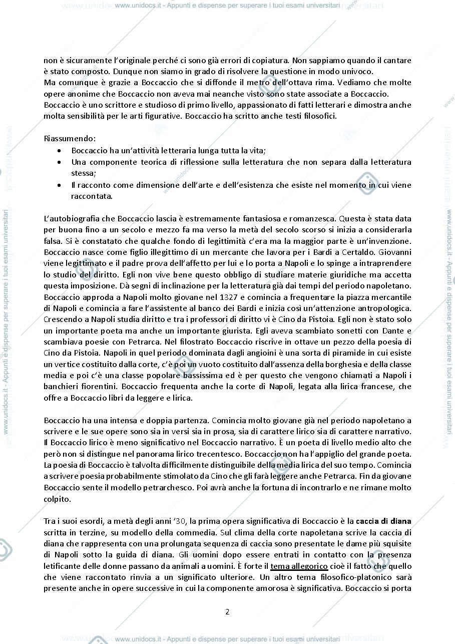Anteprima pagina 2 — Letteratura Italiana I - corso monografico