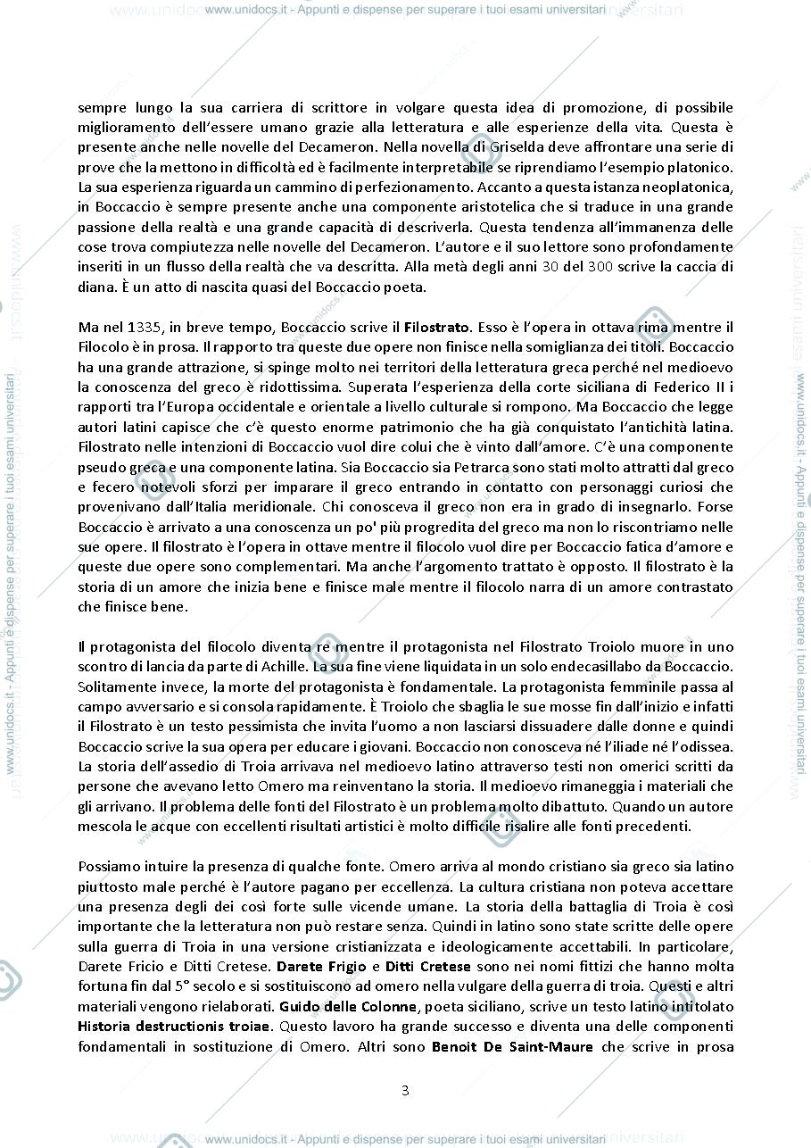 Anteprima pagina 3 — Letteratura Italiana I - corso monografico