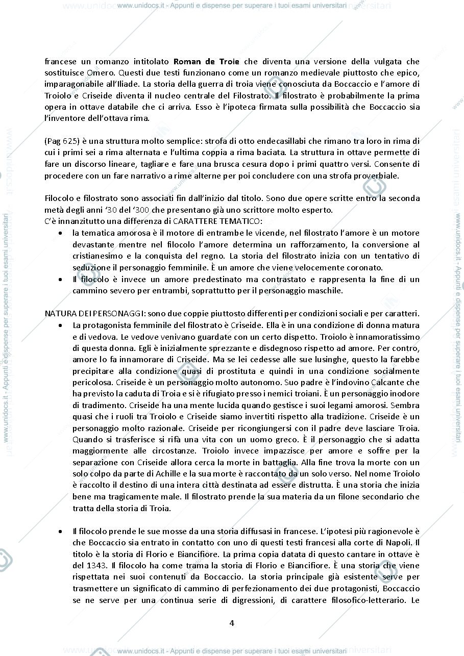 Anteprima pagina 4 — Letteratura Italiana I - corso monografico