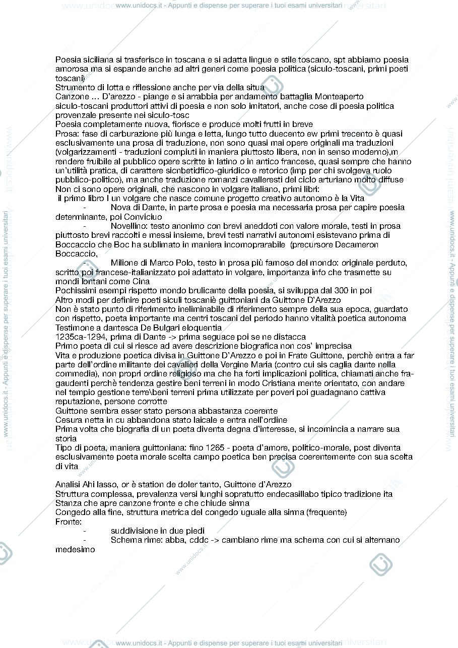Anteprima pagina 2 — Appunti corso istituzionale di Letteratura Italaina I - Andrea Canova