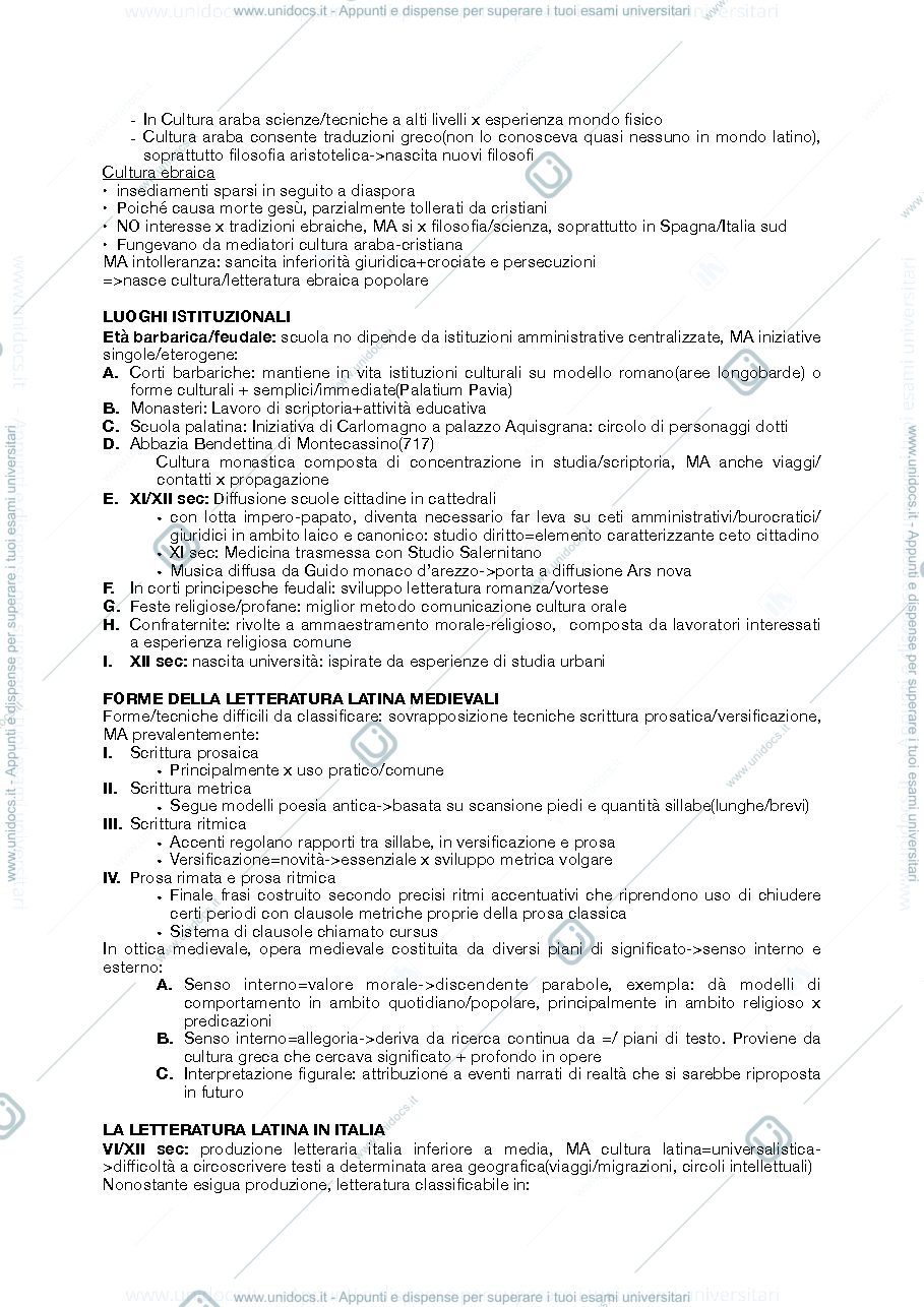 Anteprima pagina 4 — Riassunti "storia della letteratura italiana: dalle origini al 1300"