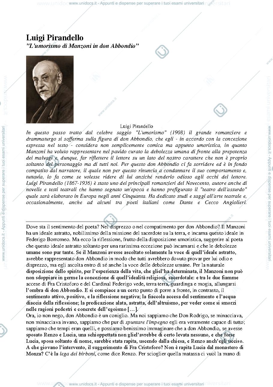Anteprima pagina 1 — L'umorismo di don Abbondio