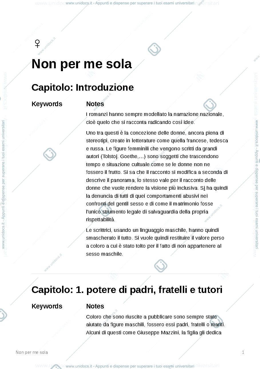 Anteprima pagina 1 — Non per me sola