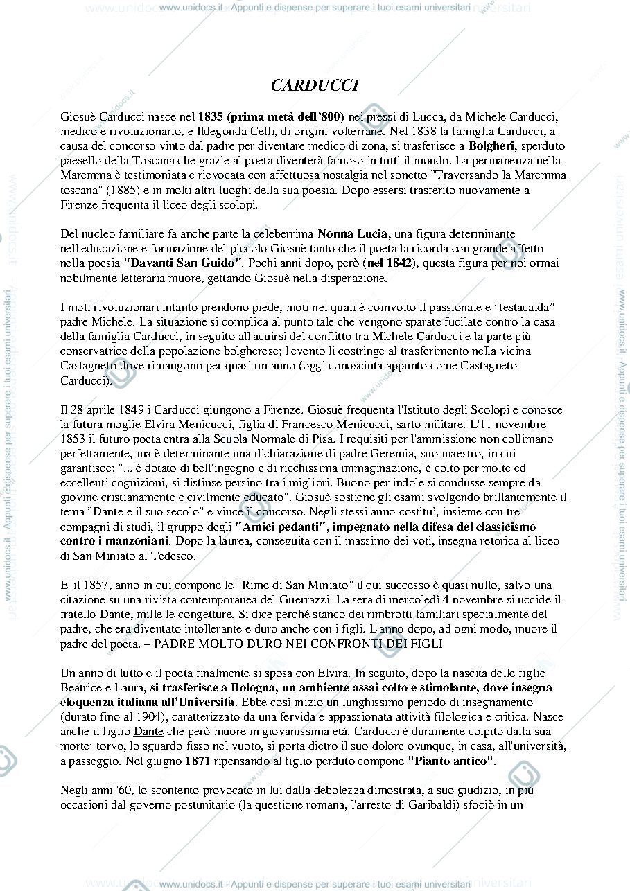 Anteprima pagina 1 — Biografie degli autori chiesti per l'esame di letteratura moderna e contemporanea