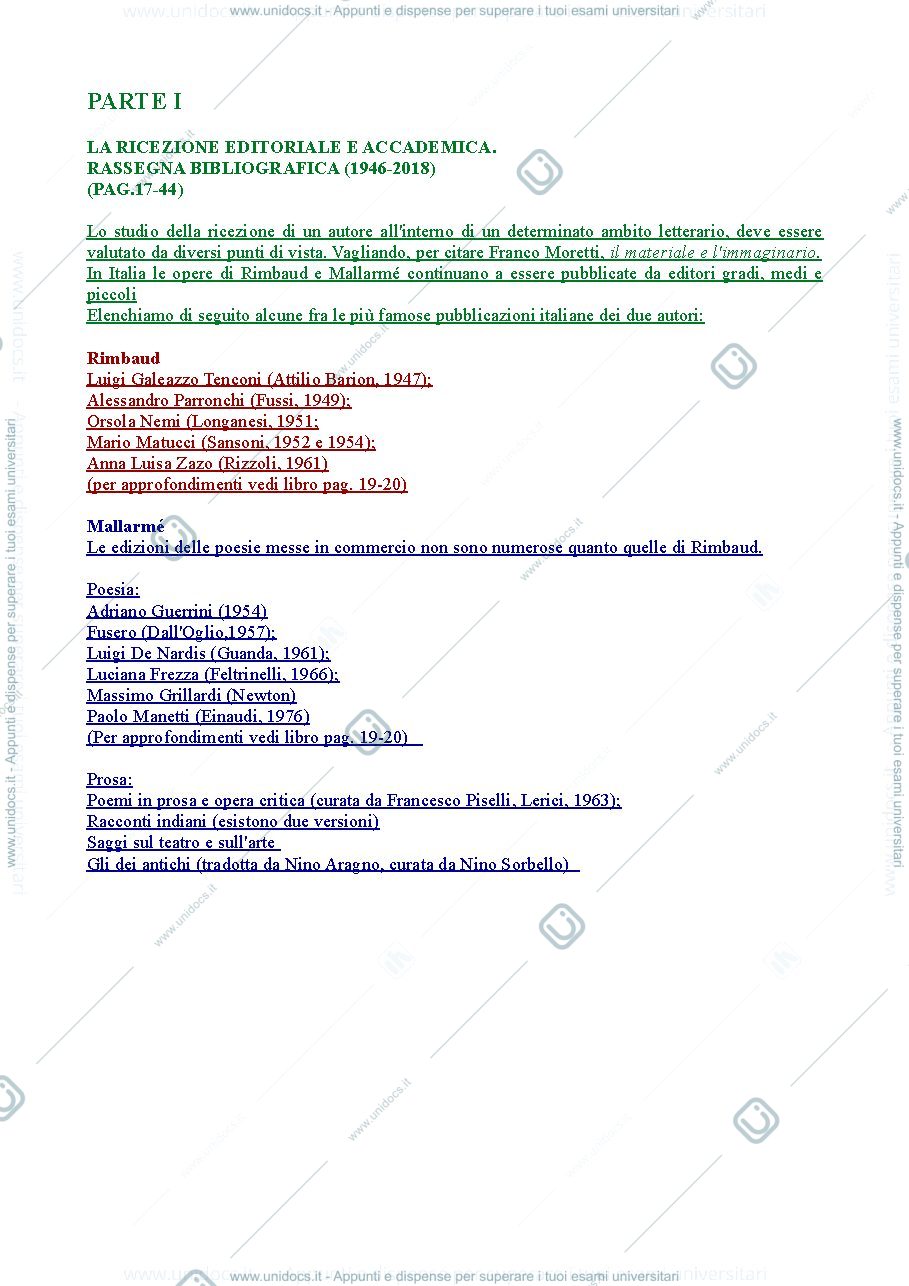 Anteprima pagina 1 — Mallarmé e Rimbaud in Italia 