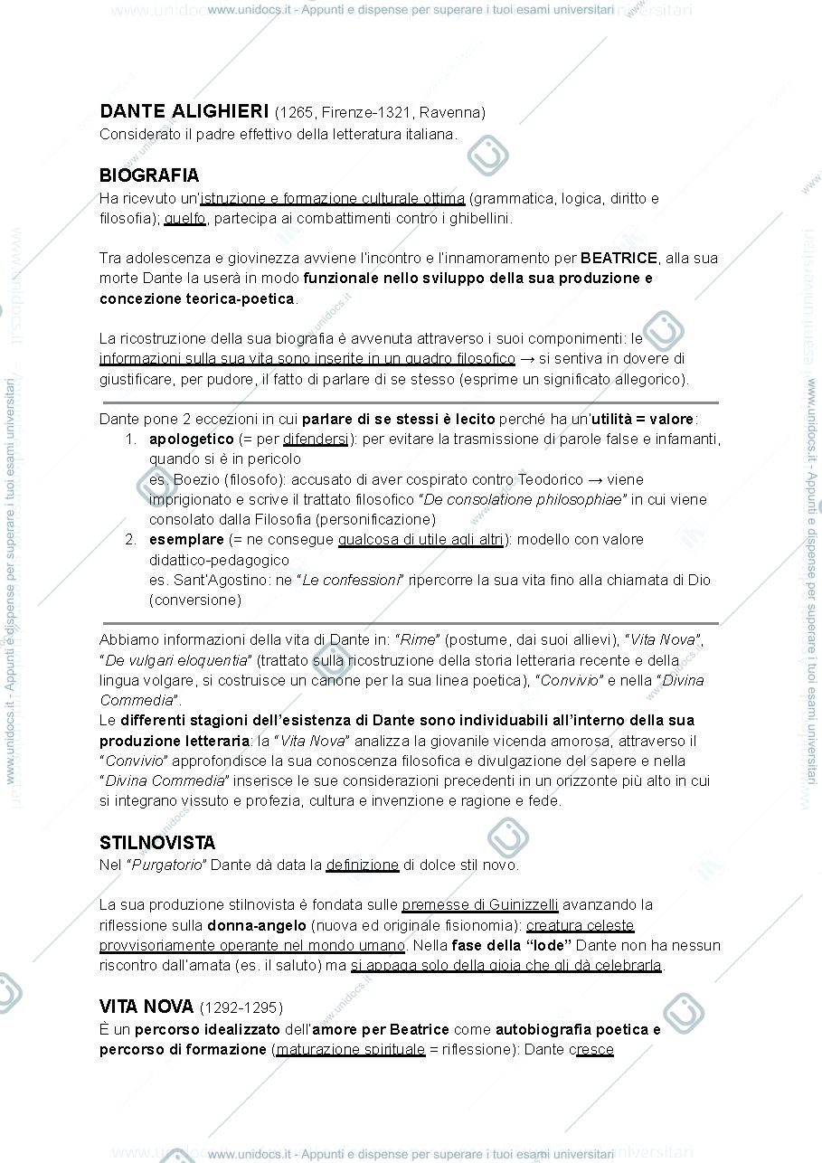 Anteprima pagina 1 — Dante Alighieri