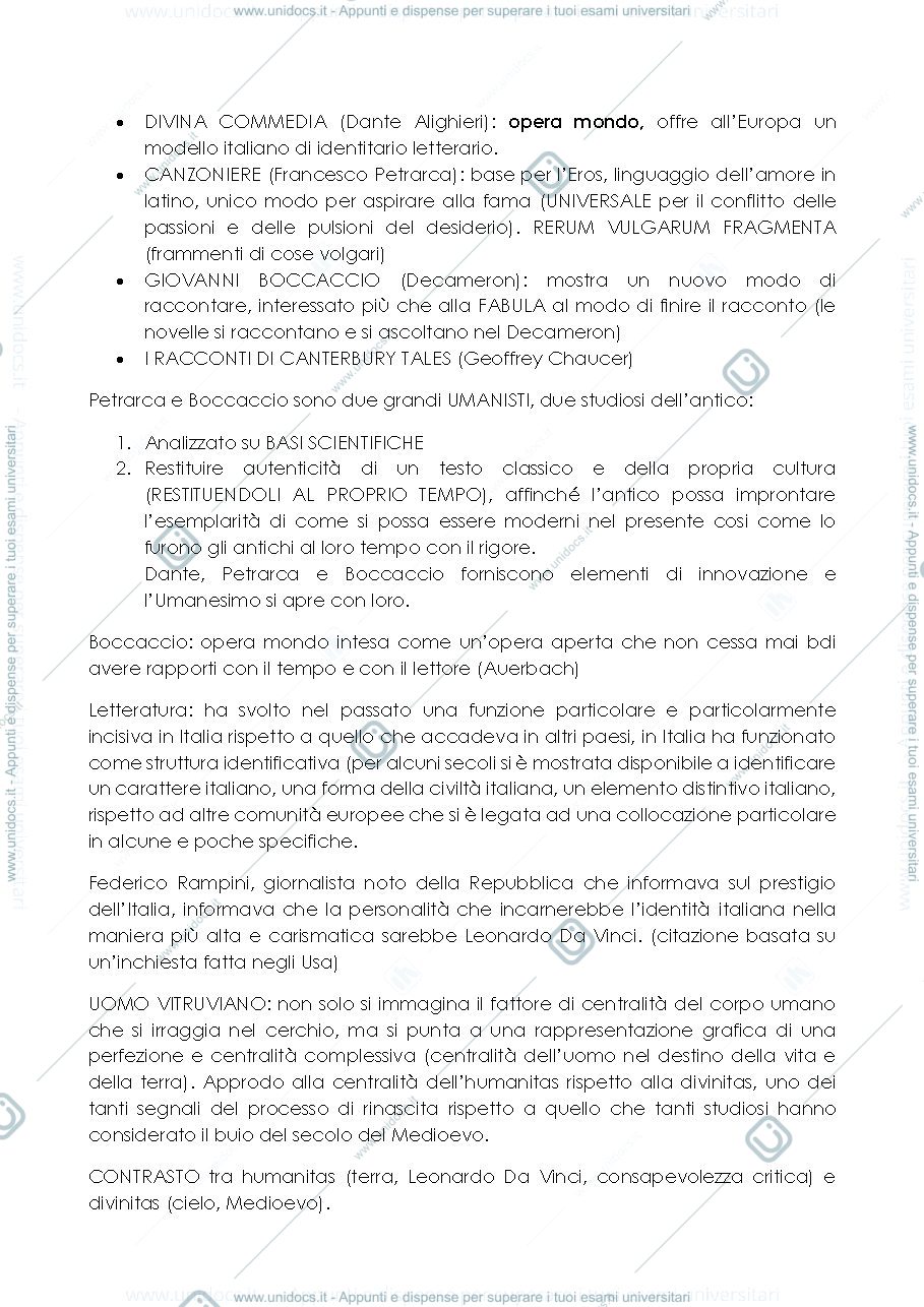 Anteprima pagina 2 — APPUNTI DI LETTERATURA ITALIANA 